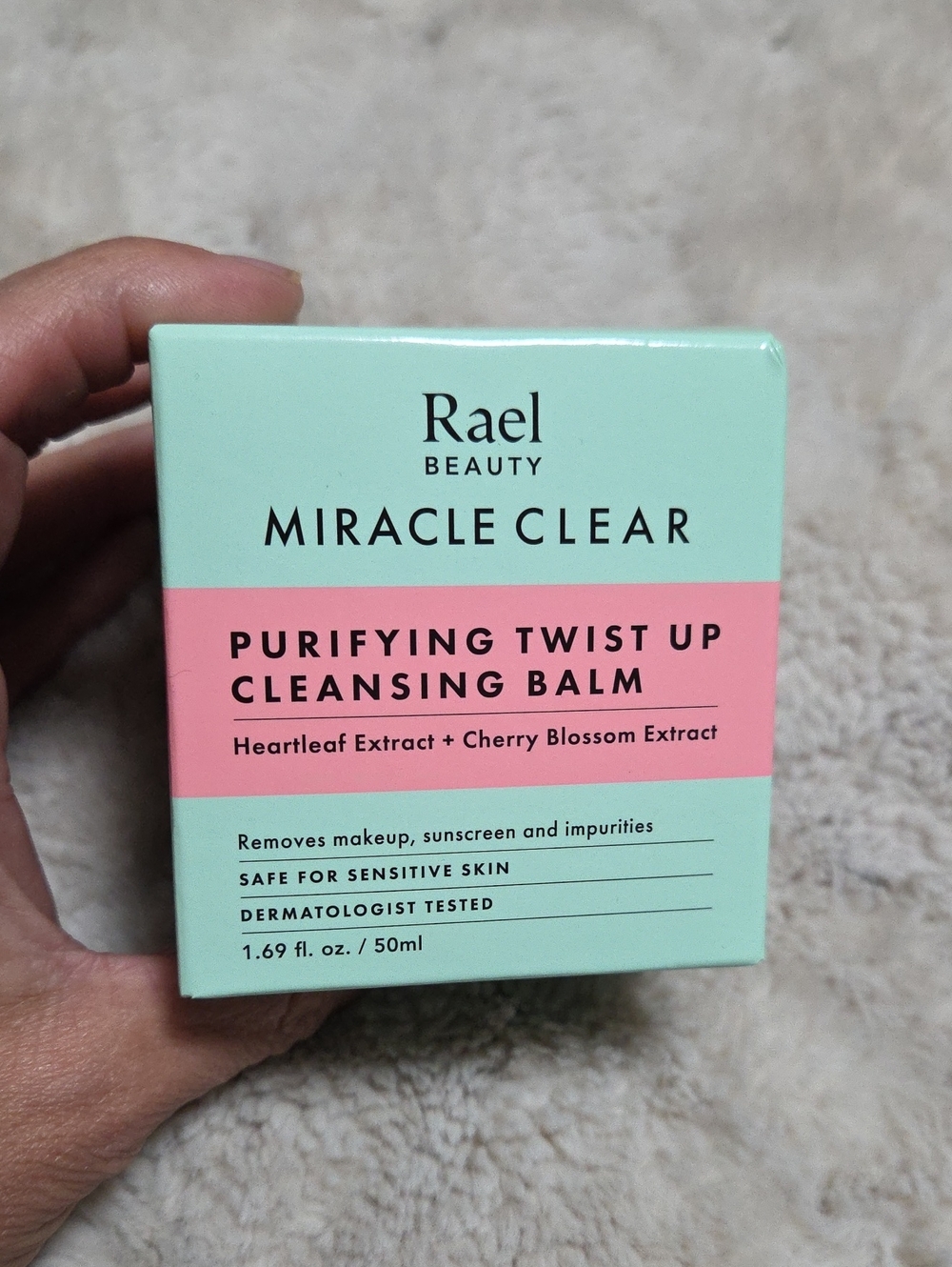 Rare Beauty Miracle Clear Purifying Twist Up Cleansing Balm - Mint & Pink
